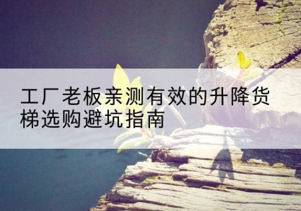 玛曲升降货梯怎么选-工厂老板亲测有效的升降货梯选购避坑指南